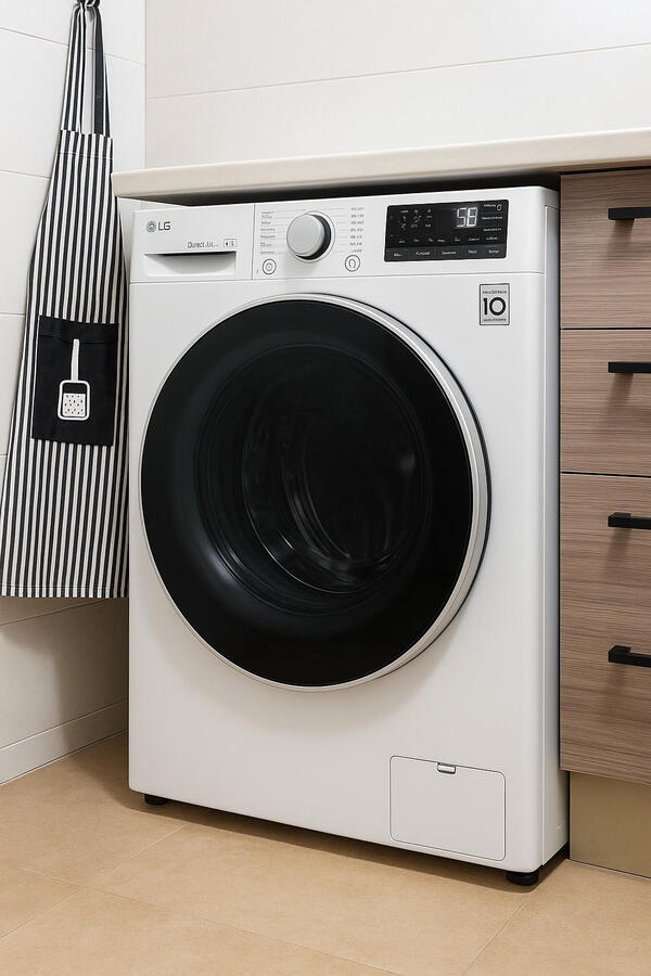 Washing machine and dryer in fully equipped kitchen - Apartamento Vali in Torrevieja