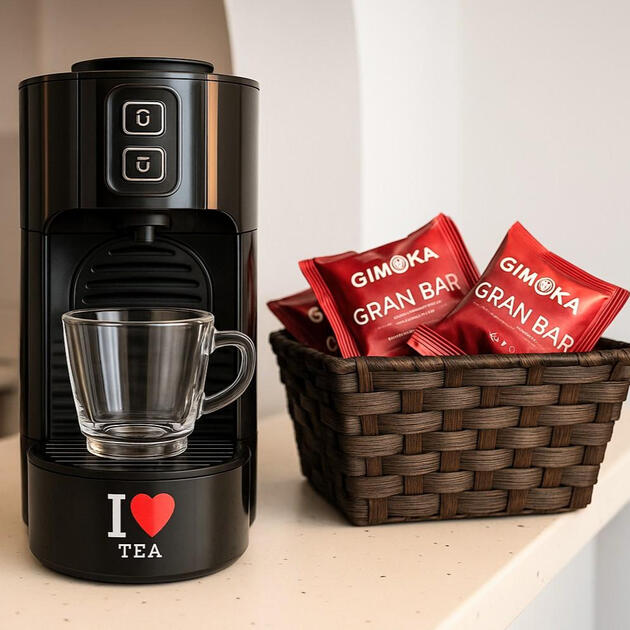 Fully equipped kitchen in Apartment Vali with coffee machine, pods and welcome basket for guests in Torrevieja